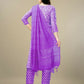 Jyoti Fashion Women's Purple Rayon Embroidery & Sequence work Kurta with Trouser & Dupatta | Swadesiicart