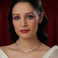 Leaf Shaped Neckpiece in Kundan and American Diamonds (Gold) - Ruby Raang | Swadesiicart