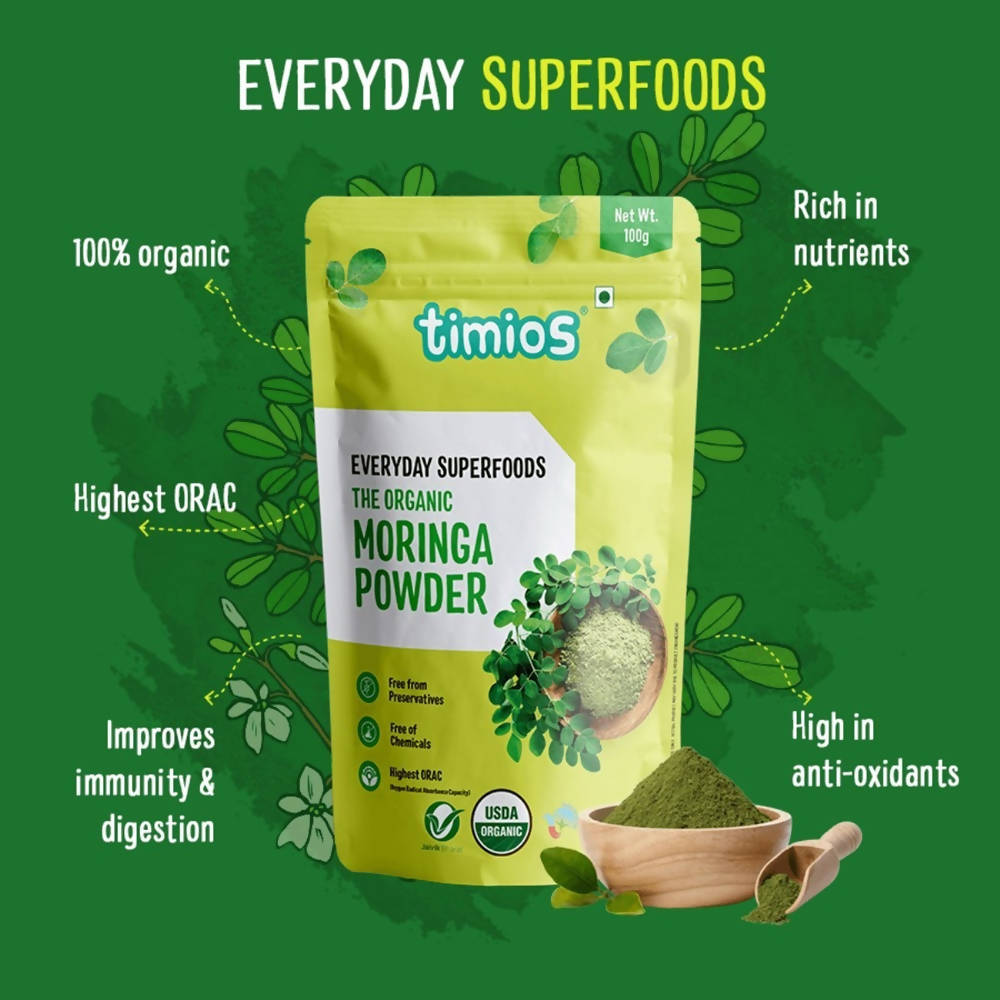 Timios Everyday Superfoods The Organic Moringa Powder - Swadesiicart