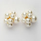 NVR Women's Rose Gold Pearl Rose Gold-Polished Circular Studs Earring | Swadesiicart
