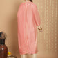 Jyoti Fashion Women's Peach Chanderi Silk Elegant Jardoshi Semi Kurta with Trouser & Dupatta | Swadesiicart