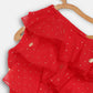 Ahalyaa Red Georgette Ruffel Kids Top With Bottom For Girls | Swadesiicart