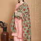 Jyoti Fashion Women's Peach Chanderi Silk Elegant Jardoshi Kurta with Trouser & Dupatta | Swadesiicart