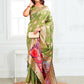 Shree Shyam Fashion Linen Cotton Green Saree