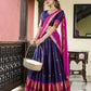 Lorenvalley Navyblue Cotton Silk Weaving Work With Paithani Concept Lehenga Choli | Swadesiicart