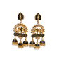 Black Traditional Gold-Polished Elephant Design Kundan Jhumka Jhumki Earrings Indian Jewellery For Women & Girls By House of Ree - Swadesiicart