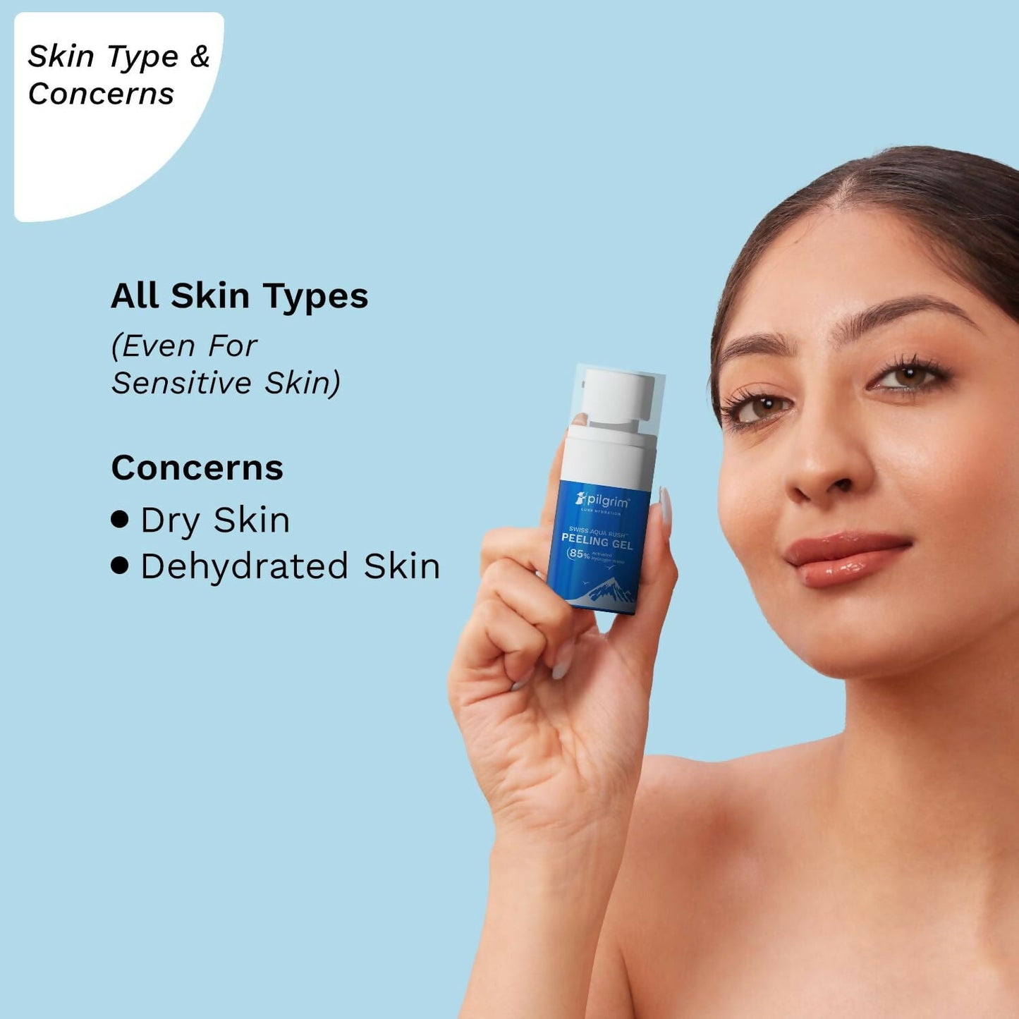 Pilgrim wiss Aqua Rush Peeling Gel Pentavitin & Activated Hydrogen Water for Face - Swadesiicart