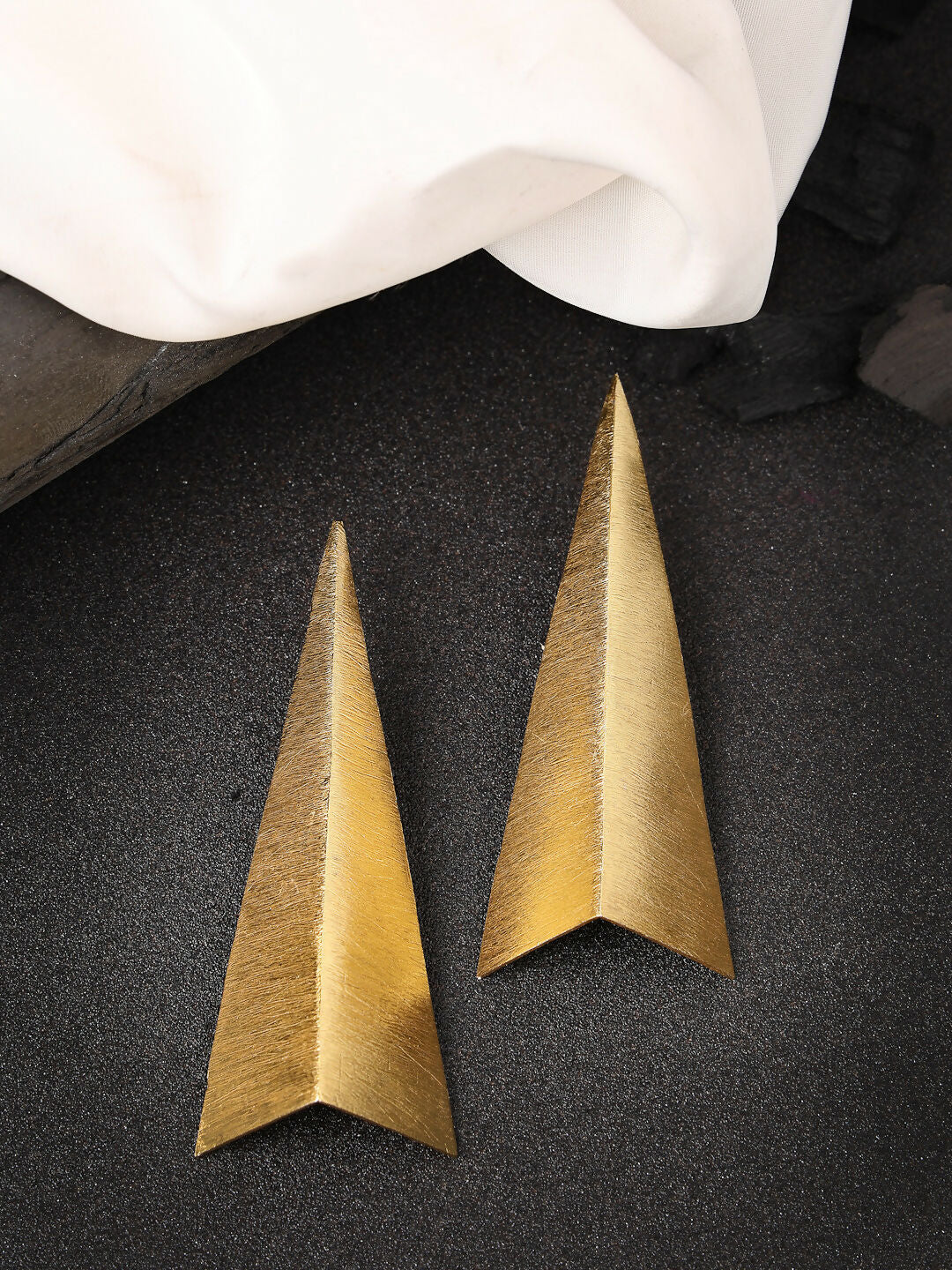 NVR Women Gold-Polished Geometric Shape Drop Earrings - Swadesiicart
