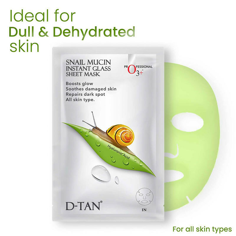 Professional O3+ Snail Mucin Instant Glass Sheet Mask - Swadesiicart