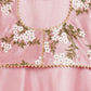 Ahalyaa Girls Pink Poly Silk Solid Kids Kurta With Printed Jacket | Swadesiicart