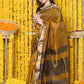 Very Much Indian Rajsi - Handloom Ari Checks Cotton Silk Saree With Golden Border - Yellow | Swadesiicart