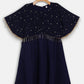 Ahalyaa Blue Crepe, Georgette A-Line Girl's Kurta | Swadesiicart