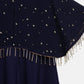 Ahalyaa Blue Crepe, Georgette A-Line Girl's Kurta | Swadesiicart