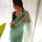 Vamsee Devika Sky Organza Silk Saree - Swadesiicart