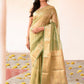 Joban Fashion Green Pure Banarasi Tissue Saree | Swadesiicart