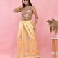 Amodini Designer Studio Copper Gold Sequined Pearl Sleeveless Padded Blouse