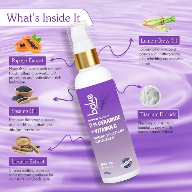 Bake 2% Ceramide + Vitamin C Sunscreen Spf 50 Pa+++ | Swadesiicart