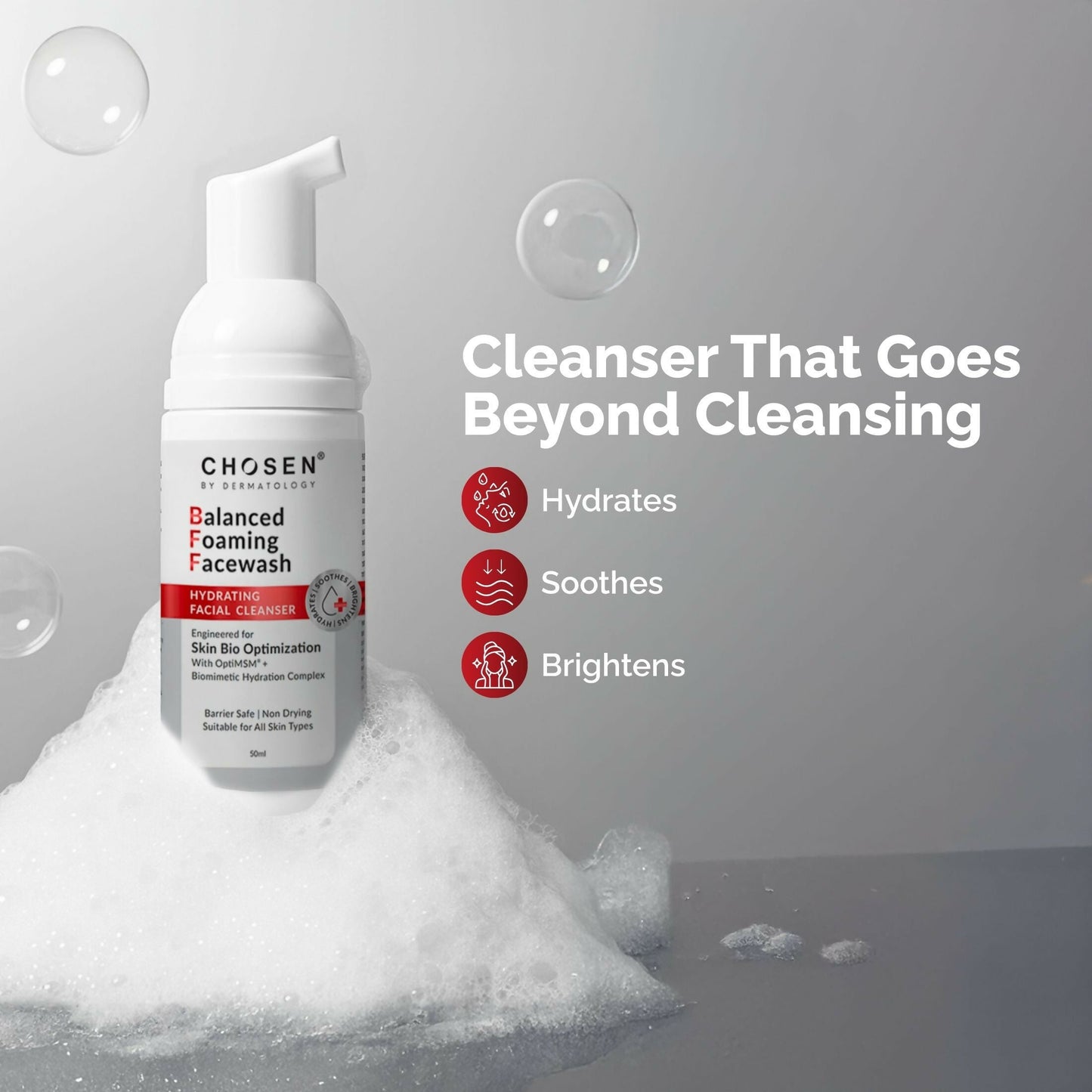 Chosen Balanced Foaming Facewash Daily Face Cleanser With Optimsm | Swadesiicart