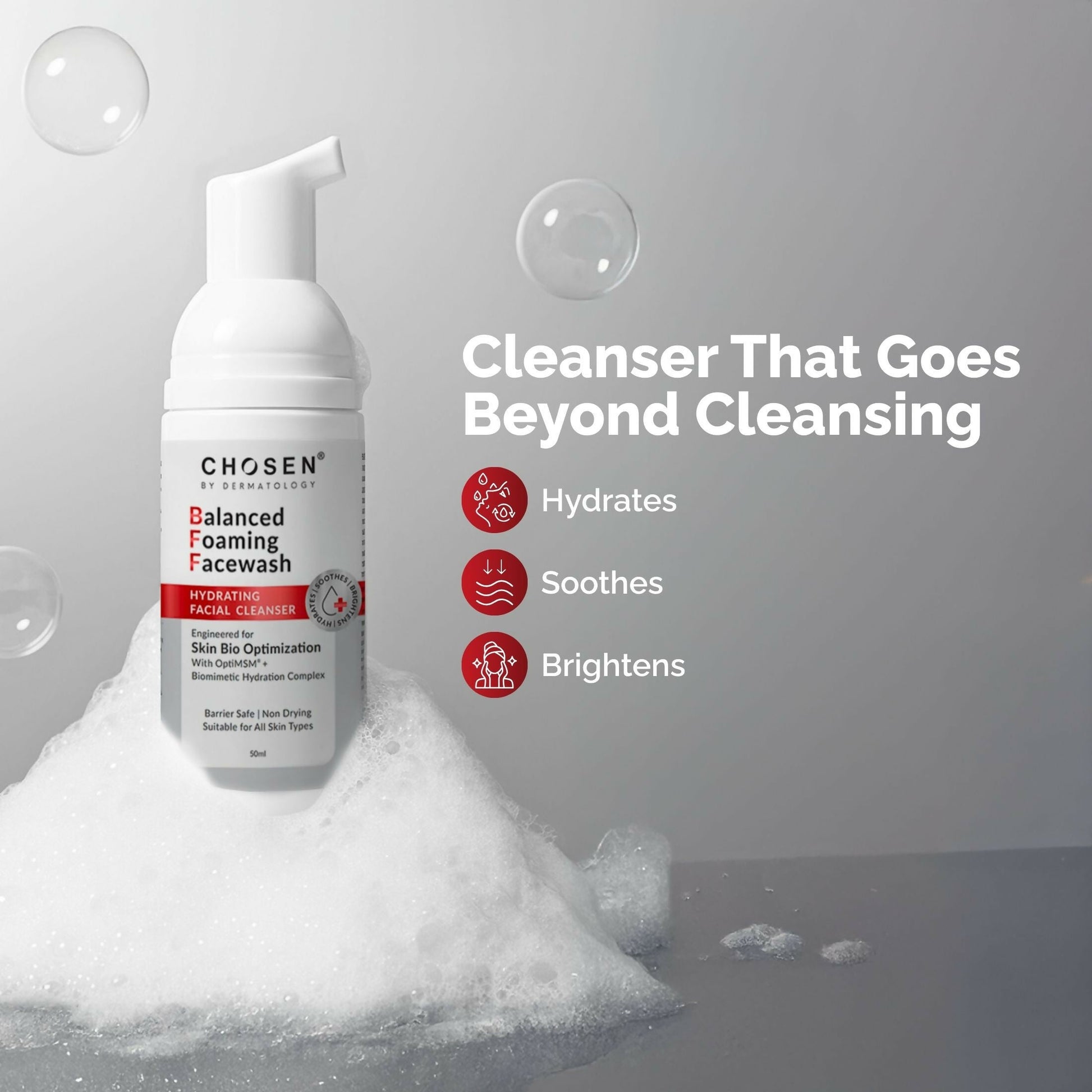 Chosen Balanced Foaming Facewash Daily Face Cleanser With Optimsm | Swadesiicart