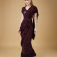 Wine Imported Crush Solid Ready to Wear Saree with stitched Blouse - Aayan | Swadesiicart