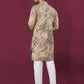 Anaita Cream Chikankari Work Viscose Rayon Straight Kurta