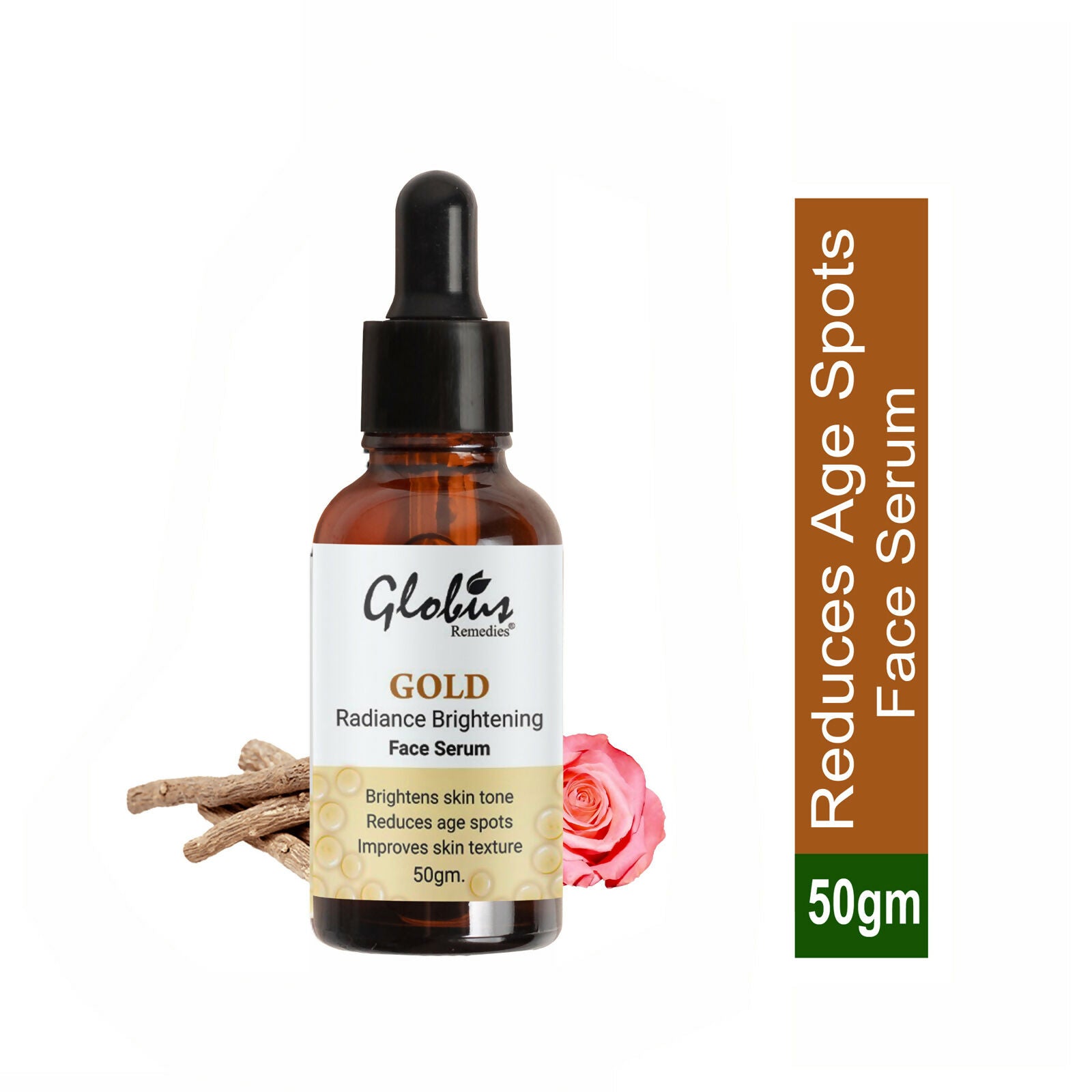 Globus Remedies Gold Radiance Anti Aging Face Serum, For Skin Lightening & Dark Spots Removal | Swadesiicart
