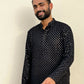 Black Mirror Work Kurta by Hilo Design