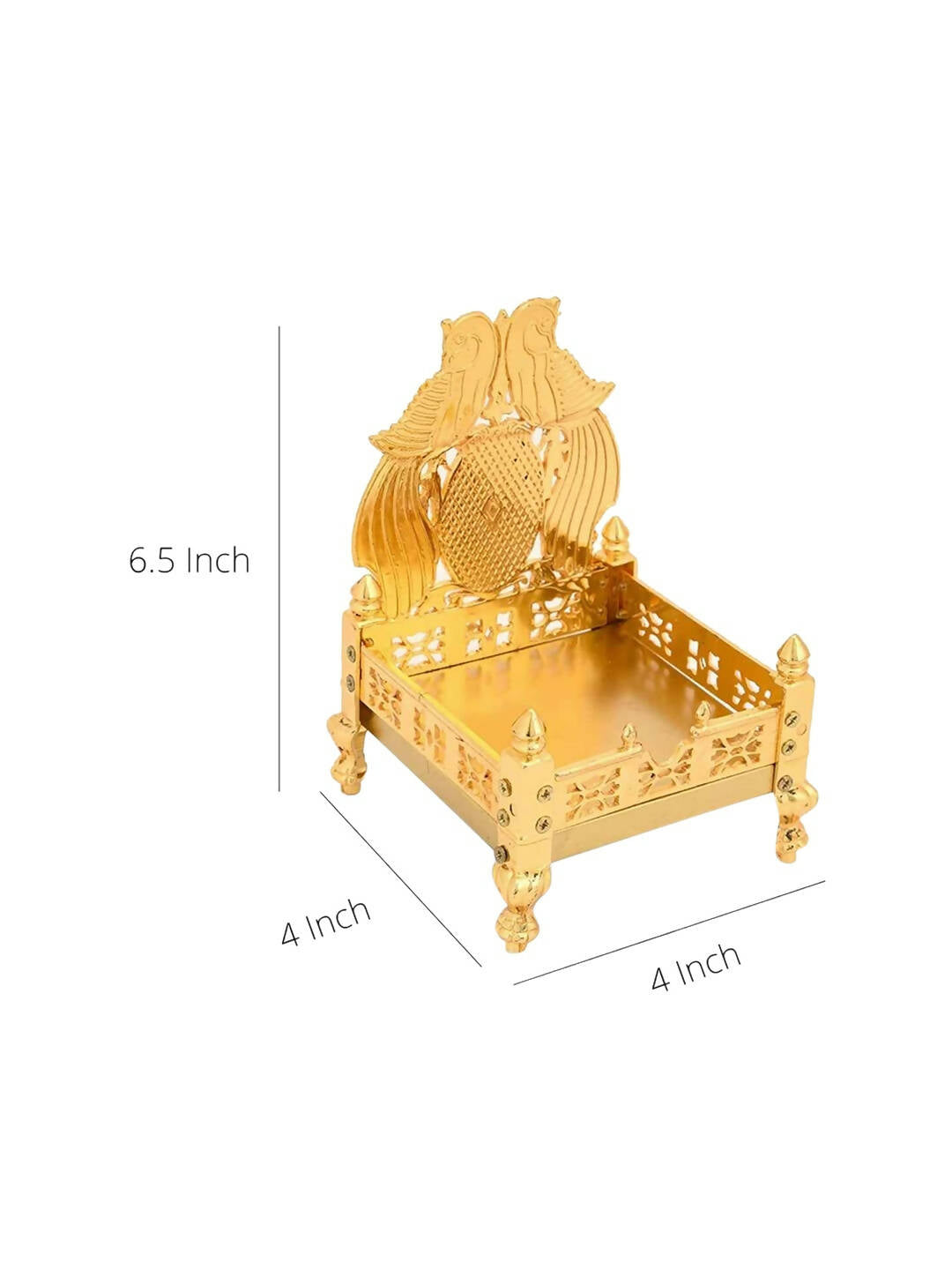CraftVatika Gold-Toned Singhasan Chowkie | Swadesiicart