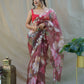 Vamsee Sarangi Red Organza Saree - Swadesiicart
