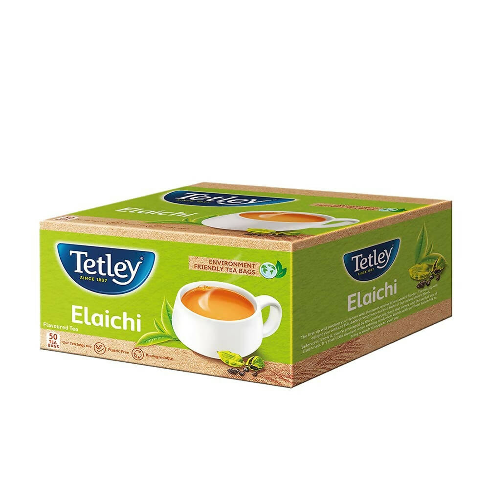 Tetley Elaichi Flavoured Chai - Black Tea, Every Sip Will Awaken Your Senses - Swadesiicart