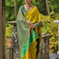 Vishnu Weaves Women's Yellow Banarasi Silk Zari Woven Saree with Blouse - Swadesiicart