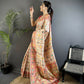 Joban Fashion Cream Banarasi Soft Silk Woven Saree | Swadesiicart