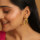 Nuyug 22K Gold Plated Green Lunar Earrings | Swadesiicart