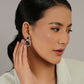 Stone kundan earrings (Blue) - Ruby Raang - Swadesiicart