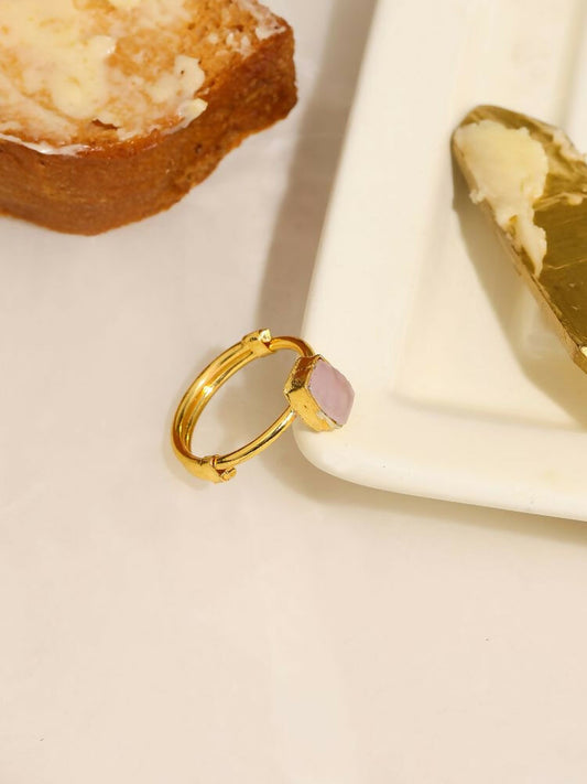 Natural Stone Pink Ring - Ruby Raang | Swadesiicart