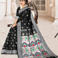 DEIANA'S Beautiful Designer Golden zari Soft Lichi Silk Saree - Black - Swadesiicart