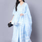 Myshka Cotton Printed 3/4 Sleeve V Neck Turquoise Blue Women Sharara Set | Swadesiicart