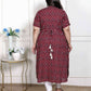 Miravan Women's Plus Size Relaxed Fit Red Floral Printed A-Line Pure Cotton Kurta - Swadesiicart