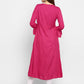 NOZ2TOZ Women's Pink Rayon Anarkali Kurta (1 Pc Set) - Swadesiicart