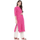 NOZ2TOZ Women Pink Cotton Kurti (1pc) - Swadesiicart