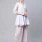 Ahalyaa Women Lavender Crepe Printed Kurta Palazzo Set | Swadesiicart