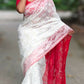 Exclusive Collection White Red White Red Jamdani Saree - Swadesiicart