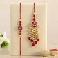 Beautiful Red Bhaiya Bhabhi Kumba Rakhi Set
