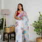 Vamsee White Organza Saree - Swadesiicart