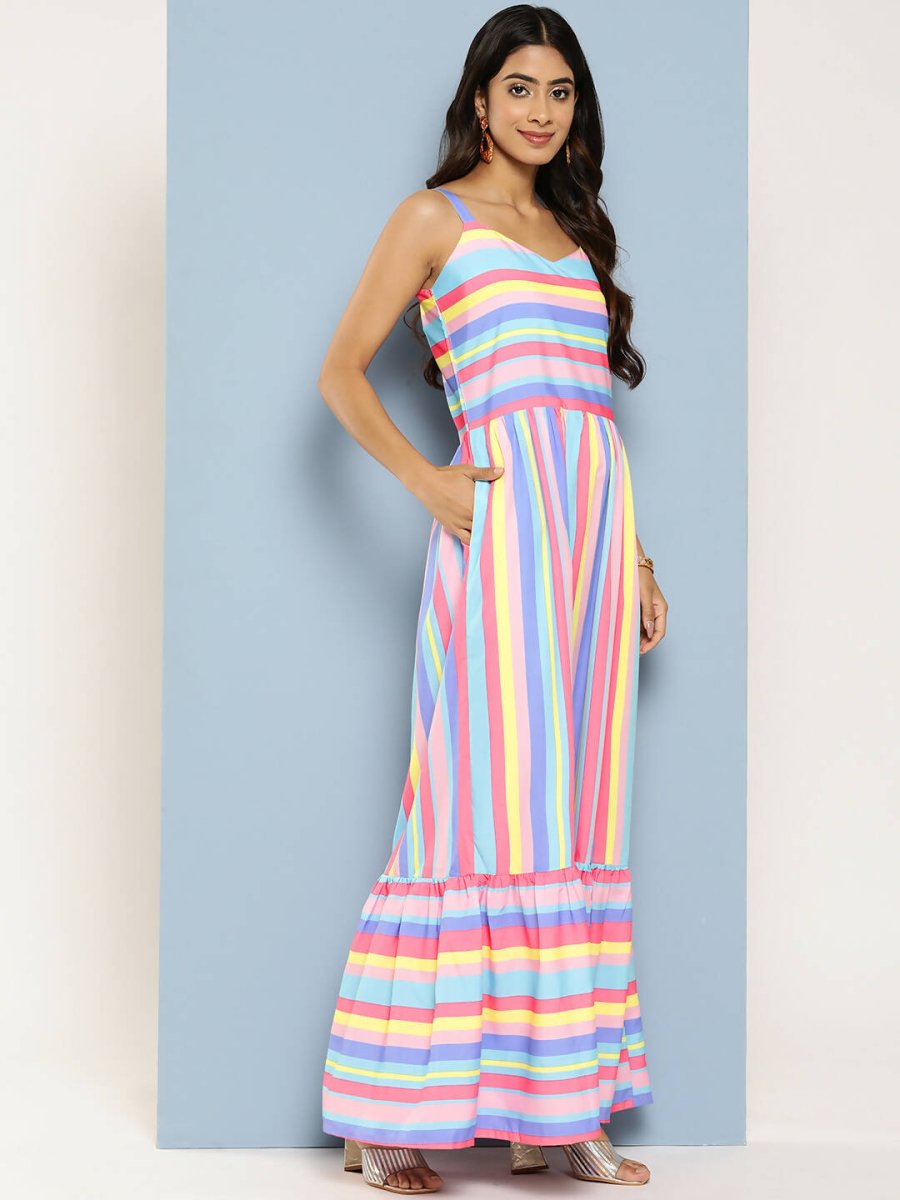 Ahalyaa Women's Traditional wear Ethnic Dress - Blue | Swadesiicart