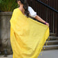Beatitude Yellow Cotton Ghicha Pallu Saree