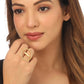 NVR Women Gold-Polished Adjustable Finger Ring | Swadesiicart