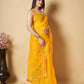 Vamsee Yellow Organza Saree - Swadesiicart