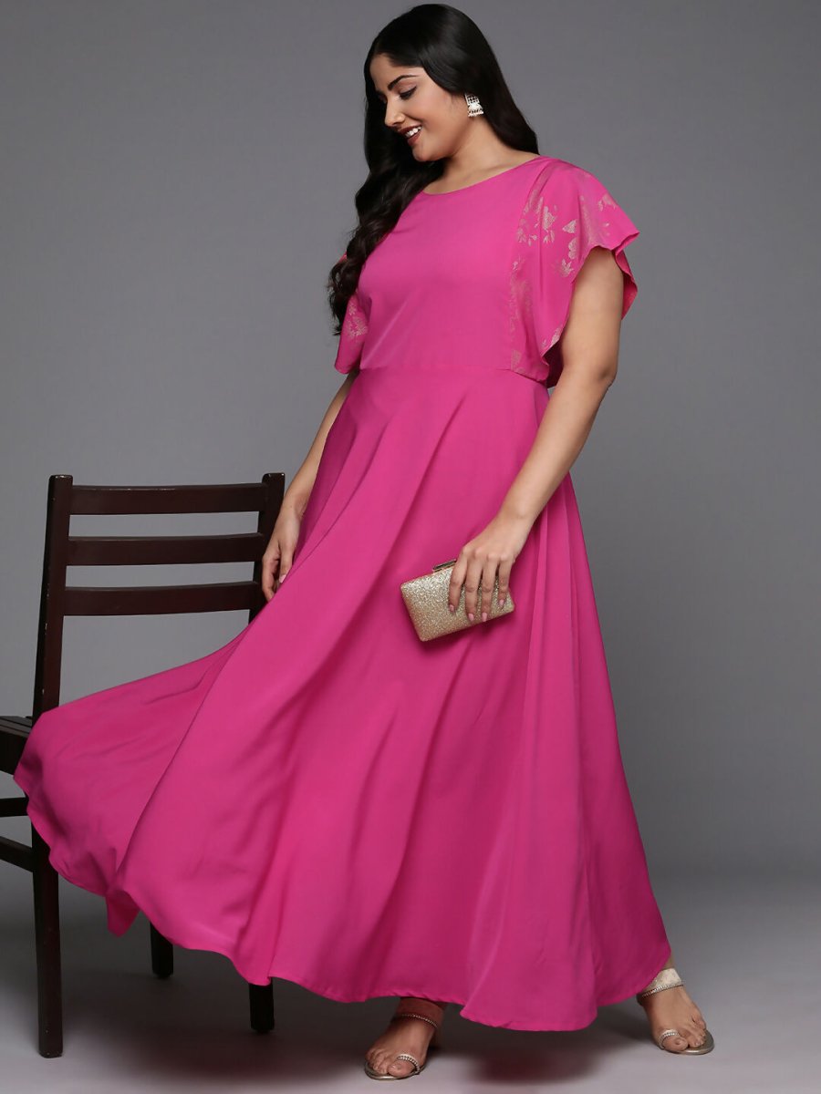 Ahalyaa Women's Traditional wear Ethnic Dress - Pink | Swadesiicart