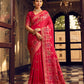 Monjolika Fashion Rani Pink Silk Blend Banarasi Zari Work Classic Saree | Swadesiicart
